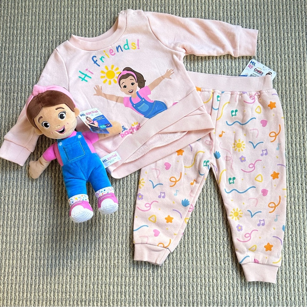 NWT Ms Rachel Sweatsuit & Doll 12 Months Sweatshirt & Pants Cuddle & Comfort